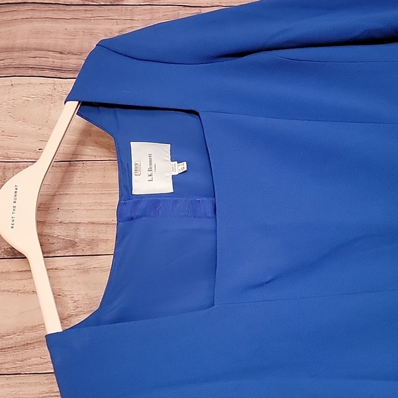 ✅️ L.K. Bennett Blue Ivor Sheath, Sz 14 - Picture 6 of 10